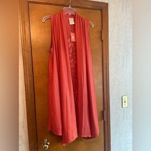 Plus Size 2X Open Front Cascade Cardigan Vest